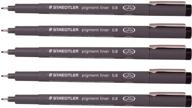 🖌️ ручки для эскизов и чертежей staedtler 0,8 мм pigment liner fineliner pack of 5 - идеальны для точных художественных творений. логотип