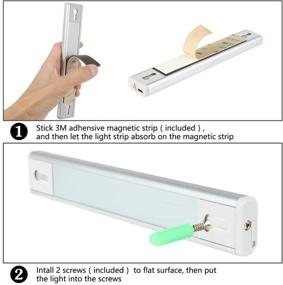 img 1 attached to LUNSY 20LED Under Cabinet Lighting with Remote 4Pack - Rechargeable Battery Operated, Dimmable, 140lm, Timer, Wireless Closet Light Bar