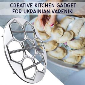 img 1 attached to Authentic Russian Ukrainian Dumpling Maker – Aluminum Vareniki and Pelmeni Mold – Effortlessly Create 🥟 Traditional Dumplings, Ravioli, and Vareniki with this Metal Mold – Vareniki Ravioli Pierogi Form – 1306476