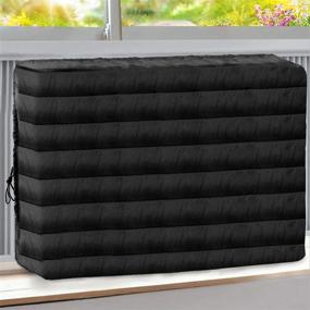 img 4 attached to 🖤 Bekith Indoor AC Cover Defender - Window Unit - 28x20x3.5 inches (LxHxD) - Black