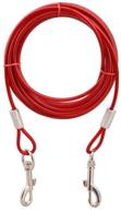 🐕 asocea 16ft dog tie out cable - pet training lead for small medium large dogs up to 65 lbs - runner chain leash for outdoor yard camping logo