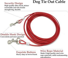 img 3 attached to 🐕 ASOCEA 16ft Dog Tie Out Cable - Pet Training Lead for Small Medium Large Dogs up to 65 lbs - Runner Chain Leash for Outdoor Yard Camping