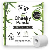 🐼 the cheeky panda - бумажные полотенца из бамбука: 9 рулонов (3 слоя, 200 листов) - гипоаллергенные, без пластика, экологически чистые - супер мягкие, крепкие и устойчивые. логотип