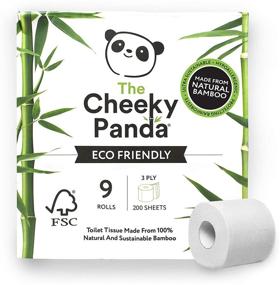 img 4 attached to 🐼 The Cheeky Panda - Бумажные полотенца из бамбука: 9 рулонов (3 слоя, 200 листов) - гипоаллергенные, без пластика, экологически чистые - супер мягкие, крепкие и устойчивые.