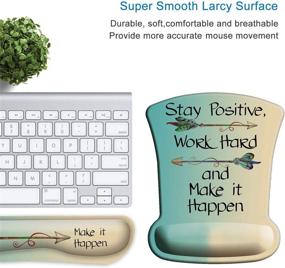 img 3 attached to Find Relief from Wrist Pain with ITNRSIIET Upgraded Ergonomic Keyboard Wrist Rest and Mouse Wrist Rest Pad Set - Stay Positive, Work Hard, and Make It Happen with Inspirational Arrow Print Quote. Enhance Typing Comfort Now!