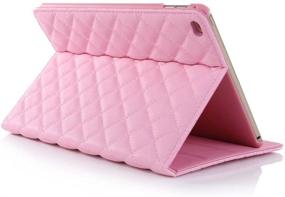 img 2 attached to 👑 Topwin Crown Bling iPad Case for iPad 9.7 2018 2017/iPad Air 2/1 - Cute, Elegant PU Leather Smart Auto Sleep/Wake Stand Shockproof Case for Apple iPad 9.7, iPad 5th/ 6th Gen, and iPad Air 2 (Pink - No Buckle)