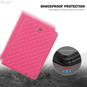 img 1 attached to 👑 Topwin Crown Bling iPad Case for iPad 9.7 2018 2017/iPad Air 2/1 - Cute, Elegant PU Leather Smart Auto Sleep/Wake Stand Shockproof Case for Apple iPad 9.7, iPad 5th/ 6th Gen, and iPad Air 2 (Pink - No Buckle)