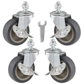 img 1 attached to 🔒 Durable and Secure JEMVOTIC Diameter Threaded Casters with Locking Mechanism