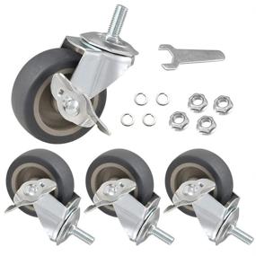 img 2 attached to 🔒 Durable and Secure JEMVOTIC Diameter Threaded Casters with Locking Mechanism
