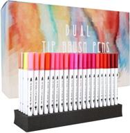 🖌️ gc 100 dual tip brush pen coloring markers set for adult coloring books, manga, calligraphy, and bullet journaling - watercolor based markers with flexible brush and fineliner tips logo