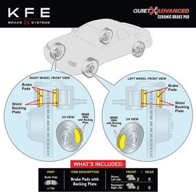 img 1 attached to 🔵 KFE KFE1107A-104 Премиальные керамические передние тормозные колодки для Volkswagen Passat, VW Jetta, Golf; Audi A3, TT - Ультра-тихие и передовые