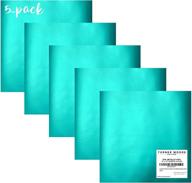 🔷 turner moore teal blue metallic vinyl adhesive sheets - 12x12 inches, 5-pack - ideal for silhouette cameo, cricut maker explore, scrapbooking, stickers, decals - peel and stick, teal metalized vinyl logo