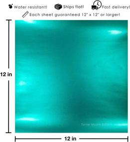 img 2 attached to 🔷 Turner Moore Teal Blue Metallic Vinyl Adhesive Sheets - 12x12 Inches, 5-Pack - Ideal for Silhouette Cameo, Cricut Maker Explore, Scrapbooking, Stickers, Decals - Peel and Stick, Teal Metalized Vinyl