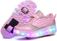 sporty nsasy kids roller shoes: unisex sneakers with wheels, led lights – perfect christmas or birthday gift for children logo