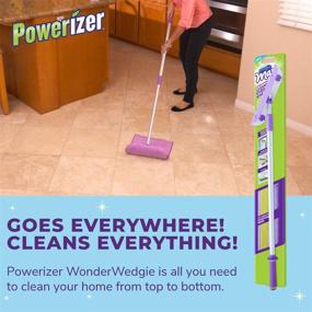 img 3 attached to 🧹 Powerizer WonderWedgie Microfiber Cleaning System - Multi-Purpose Floor Mop Kit - Includes Wedge Mop Head, 2 Microfiber Cleaning Cloths, Telescoping Pole, and Storage Organizer