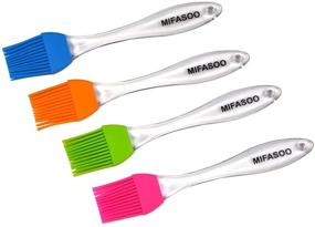 img 4 attached to 🔥 MIFASOO 4 Pack Silicone Pastry Brush: Heat Resistant Basting Brushes for BBQ, Grill, Baking & Cooking