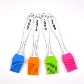 img 1 attached to 🔥 MIFASOO 4 Pack Silicone Pastry Brush: Heat Resistant Basting Brushes for BBQ, Grill, Baking & Cooking