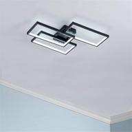 modern flush mount led ceiling light fixture, 42w 2600lm rectangle lights for bedroom kitchen living room ceiling lamp, cool white 6000k, black логотип