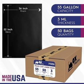 img 2 attached to 🗑️ 55 Gallon Trash Bags 3 MIL Contractor: Large, Heavy-Duty Garbage Bags (50 Pack)