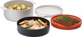 img 2 attached to 🍽️ Joseph Joseph 45001 M-Cuisine Stackable Microwave Cooking Set - 4 Piece