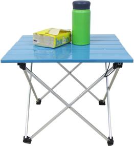 img 3 attached to 🍽️ Sutekus Portable Outdoor Picnic Folding Table with Special Storage Bag - Aluminum Alloy Camping Equipment (2150 Blue) | Compact & Lightweight