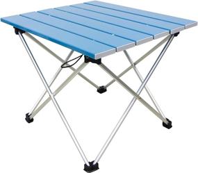 img 4 attached to 🍽️ Sutekus Portable Outdoor Picnic Folding Table with Special Storage Bag - Aluminum Alloy Camping Equipment (2150 Blue) | Compact & Lightweight