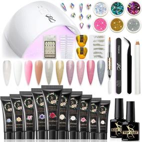 img 4 attached to SXC Cosmetics Bridal Series P-06 Polygel Nail Kit with UV Lamp 💅 - 10 Colors 15ML, All-in-One Nail Enhancement Starter Builder Set for Nail Technicians