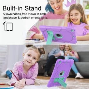 img 1 attached to 📱 ZoneFoker iPad 9th Gen Case: Heavy Duty Shockproof Rugged Cover with Stand for iPad 8th/7th Gen 10.2 inch (Purple/Cyan) - Ideal for Kids and Girls