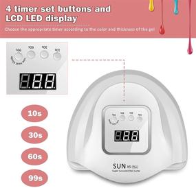 img 3 attached to 💅 Waysse 120W UV LED Nail Lamp - Portable Nail Dryer with Timer, Sensor, and LCD Display - Suitable for Fingernails and Toenails - Home & Salon Use