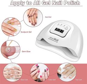 img 2 attached to 💅 Waysse 120W UV LED Nail Lamp - Portable Nail Dryer with Timer, Sensor, and LCD Display - Suitable for Fingernails and Toenails - Home & Salon Use