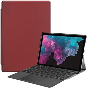 img 4 attached to Ratesell Business Cover with Pen Holder – Magnetic Lock Design | Compatible with Surface Pro 7/6/5/2017/4/LTE Wine | Type Cover Keyboard