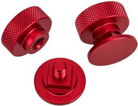 img 2 attached to 🔧 3mirrors Welding Hood (Pipeliner) Helmet Fasteners - Red Anodized Knurled Screws Flip Hood Aluminum - 1 Pair: Headgear Replacement Parts & Accessories