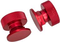 🔧 3mirrors welding hood (pipeliner) helmet fasteners - red anodized knurled screws flip hood aluminum - 1 pair: headgear replacement parts & accessories logo