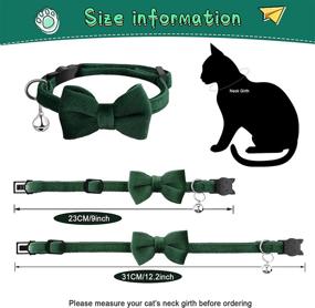 img 1 attached to 🐱 Velvet Cat Collars with Bell and Bowtie - Set of 4: Comfortable, Cute Buckle, Solid Color Pet Collar for Kittens, Cats, and Puppies