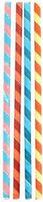 img 1 attached to 🌿 Environmentally-Friendly Kikkerland Biodegradable Party Stripes Paper Straws - Multicolored (144 Count)