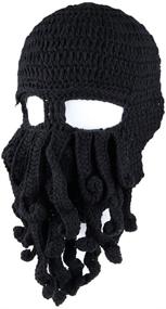 img 4 attached to 🧔 Kafeimali Men's Head Barbarian Vagabond Beanie: Stylish Foldaway Beard Octopus Pirate Hats with Bearded Caps