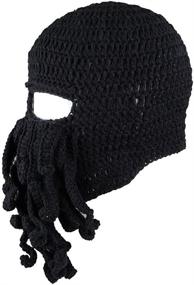 img 2 attached to 🧔 Kafeimali Men's Head Barbarian Vagabond Beanie: Stylish Foldaway Beard Octopus Pirate Hats with Bearded Caps