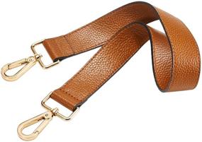 img 2 attached to 👜 Upgrade Your Handbag with a Luxurious 25-Inch Leather Replacement Strap featuring Gold Tone Buckles