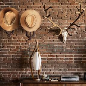 img 2 attached to 🤠 Rustic Western Horseshoe Hooks - Set of 2 Decorative Wall-Mounted Cowboy Hat Racks - Heavy-Duty Iron Organizer DIY Kit for Hats, Coats, and Keys - Efficient Storage and Display Solution