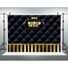 img 4 attached to Premium Gold Stripes Hollywood Backdrop - Luxurious 9x6FT Black Tufted Photography Background for Events, Step and Repeat Banners, Prop Setups - LUP575