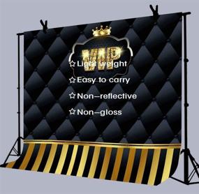 img 1 attached to Premium Gold Stripes Hollywood Backdrop - Luxurious 9x6FT Black Tufted Photography Background for Events, Step and Repeat Banners, Prop Setups - LUP575