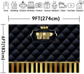 img 3 attached to Premium Gold Stripes Hollywood Backdrop - Luxurious 9x6FT Black Tufted Photography Background for Events, Step and Repeat Banners, Prop Setups - LUP575