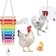 interactive chicken toy kit for entertainment and enrichment: genriq chicken toy, chicken mirror toys, chicken xylophone toy, hanging suspensible bird toy chicken coop pecking - perfect for chicks, hens, parrots, and birds logo