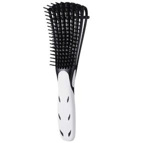 img 4 attached to 💆 Detangling Brush for Curly Hair: Black Hair Detangler for 3a to 4c Kinky Wavy, Wet/Dry Thick Hair - Exfoliating Scalp, Shiny Curls