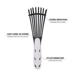 img 1 attached to 💆 Detangling Brush for Curly Hair: Black Hair Detangler for 3a to 4c Kinky Wavy, Wet/Dry Thick Hair - Exfoliating Scalp, Shiny Curls