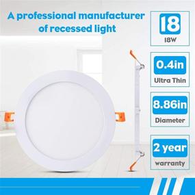 img 3 attached to 💡 JSTPRWN-18-4-1 8 Inch Slim LED Recessed Ceiling Light with Junction Box, 4000K Cool White, 18W 110V Eqv Can-Killer Downlight, High Brightness 1500LM, CRI80+