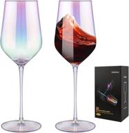 🍷 gutsdoor wine glasses set - elegant crystal red & iridescent white glasses for special occasions logo