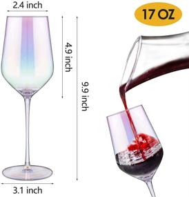 img 3 attached to 🍷 Gutsdoor Wine Glasses Set - Elegant Crystal Red & Iridescent White Glasses for Special Occasions