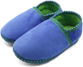 img 4 attached to 👦 MaiYi Memory Foam Toddler Boys Girls Home Slippers | Kids Indoor Bedroom Rubber Sole House Shoes (Little Childrens) Slip On