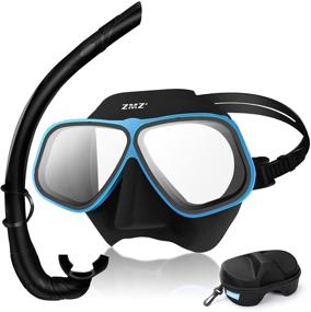 img 4 attached to 🤿 TCISA Adults Snorkel Mask Set: Anti-Fog Dual Lens Gear for Scuba Diving and Snorkeling, with Wet Snorkel, Handbag, and 180° Panoramic View - Professional Free Diving Swimming Goggles, Anti-Leak Design